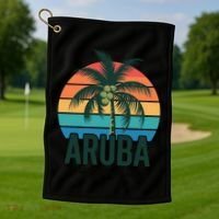 Aruba Caribbean Island Gift Golf Towel thumb 1