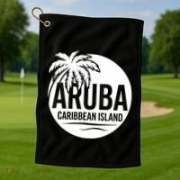 Aruba Caribbean Island Gift Golf Towel thumb 1