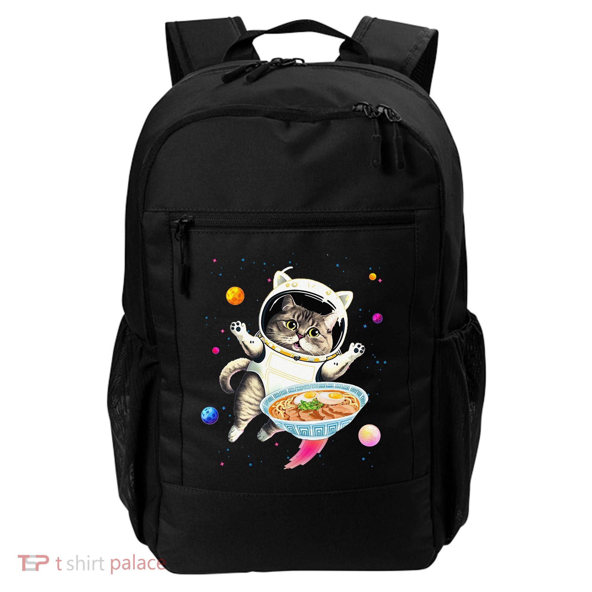 Astronaut Cat In Space With Ramen Noodles Galaxy Cat Backpack