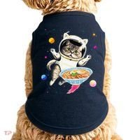 Astronaut Cat In Space With Ramen Noodles Galaxy Cat Doggie Tank thumb 0