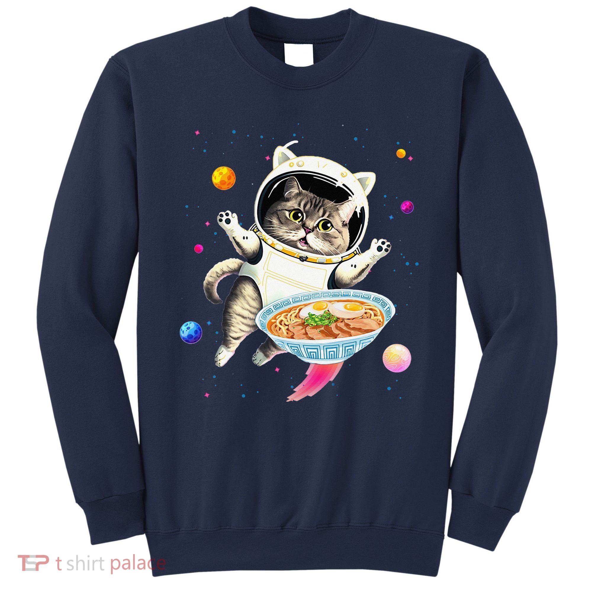 Astronaut Cat In Space With Ramen Noodles Galaxy Cat Sweatshirt