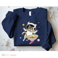 Astronaut Cat In Space With Ramen Noodles Galaxy Cat Sweatshirt thumb 2