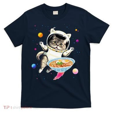 Astronaut Cat In Space With Ramen Noodles Galaxy Cat T-Shirt