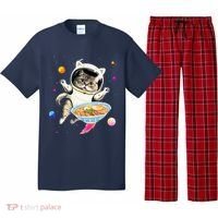 Astronaut Cat In Space With Ramen Noodles Galaxy Cat Pajama Set thumb 0