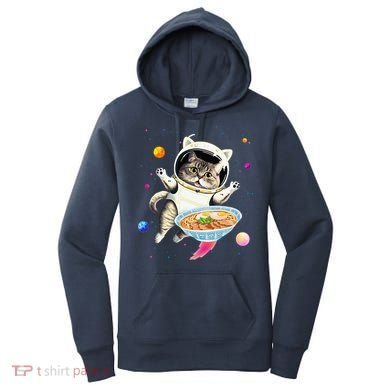 Astronaut Cat In Space With Ramen Noodles Galaxy Cat Women's Hoodie