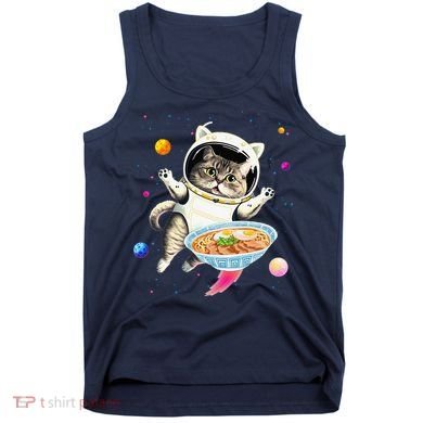 Astronaut Cat In Space With Ramen Noodles Galaxy Cat Tank Top