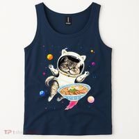 Astronaut Cat In Space With Ramen Noodles Galaxy Cat Tank Top thumb 2
