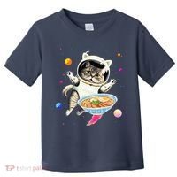 Astronaut Cat In Space With Ramen Noodles Galaxy Cat Toddler T-Shirt thumb 0