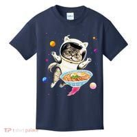 Astronaut Cat In Space With Ramen Noodles Galaxy Cat Kids T-Shirt thumb 0