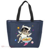 Astronaut Cat In Space With Ramen Noodles Galaxy Cat Tote Bag thumb 0