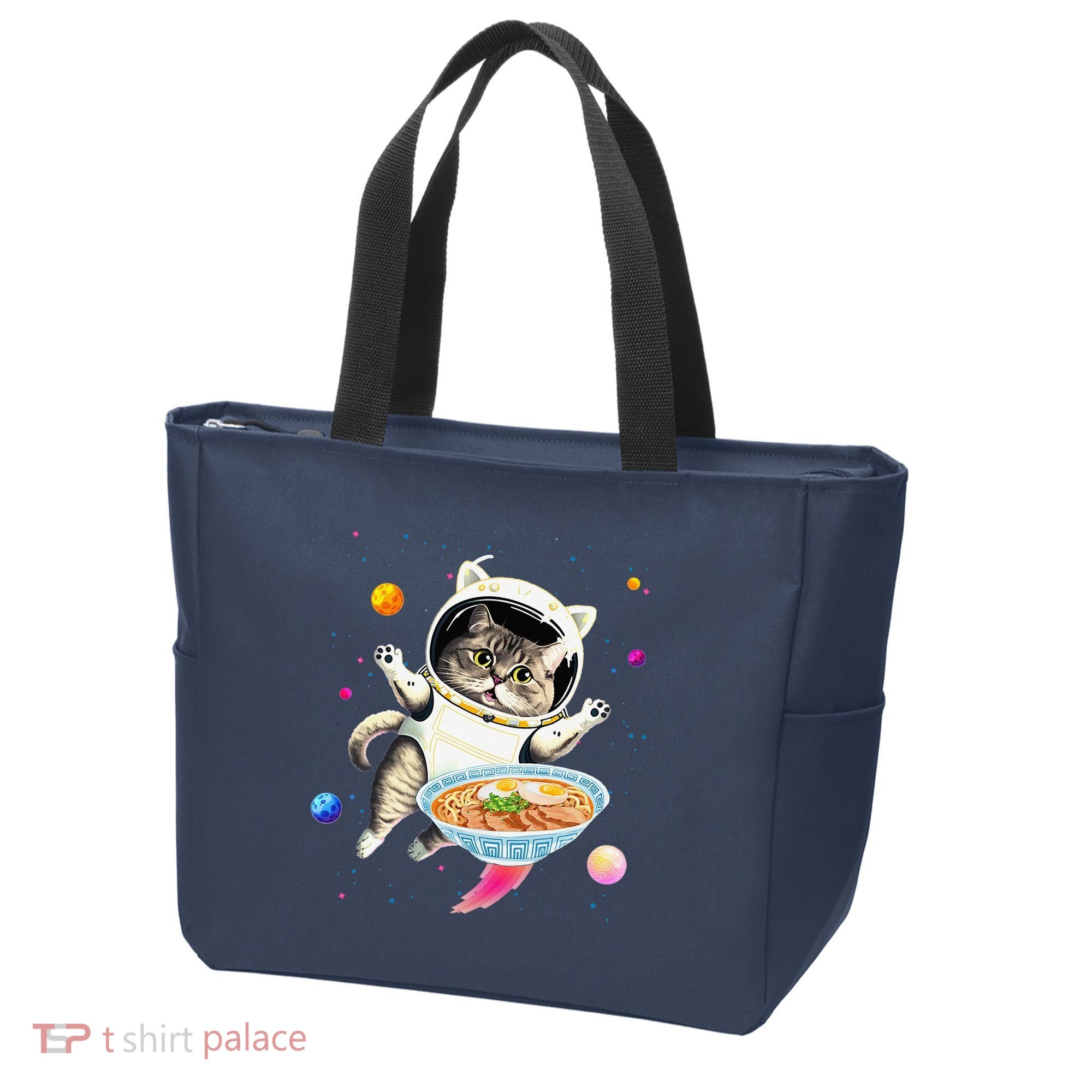 Astronaut Cat In Space With Ramen Noodles Galaxy Cat Tote Bag
