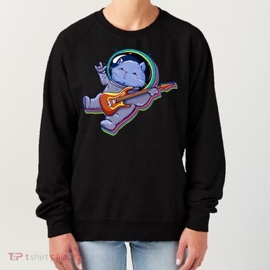 Astronaut Cat In Space Guitar Women's Sweatshirt