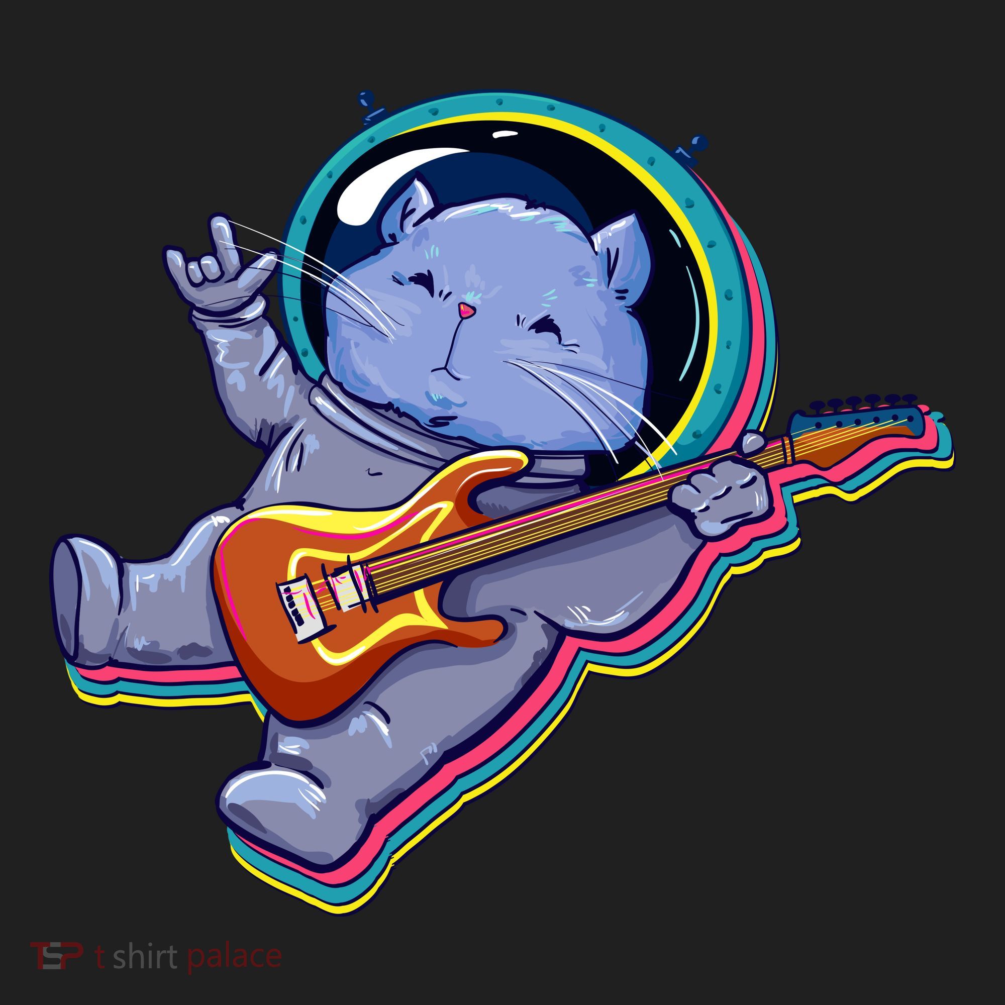 Astronaut Cat In Space Guitar Women's Sweatshirt