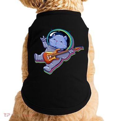Astronaut Cat In Space Guitar Doggie Tank
