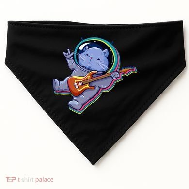 Astronaut Cat In Space Guitar USA-Made Doggie Bandana