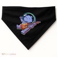Astronaut Cat In Space Guitar USA-Made Doggie Bandana thumb 0