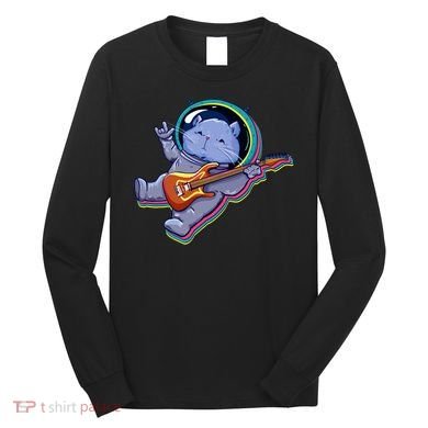 Astronaut Cat In Space Guitar Long Sleeve Shirt