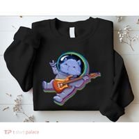 Astronaut Cat In Space Guitar Sweatshirt thumb 2