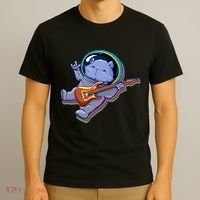 Astronaut Cat In Space Guitar T-Shirt thumb 3