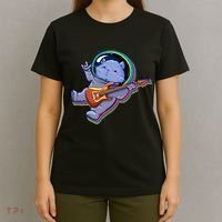 Astronaut Cat In Space Guitar T-Shirt thumb 4