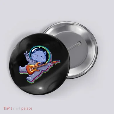 Astronaut Cat In Space Guitar Button