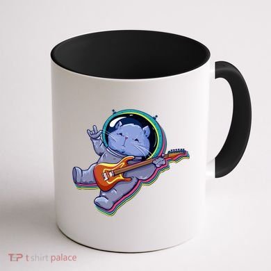 Astronaut Cat In Space Guitar Coffee Mug back
