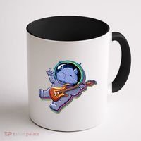 Astronaut Cat In Space Guitar Coffee Mug thumb 1