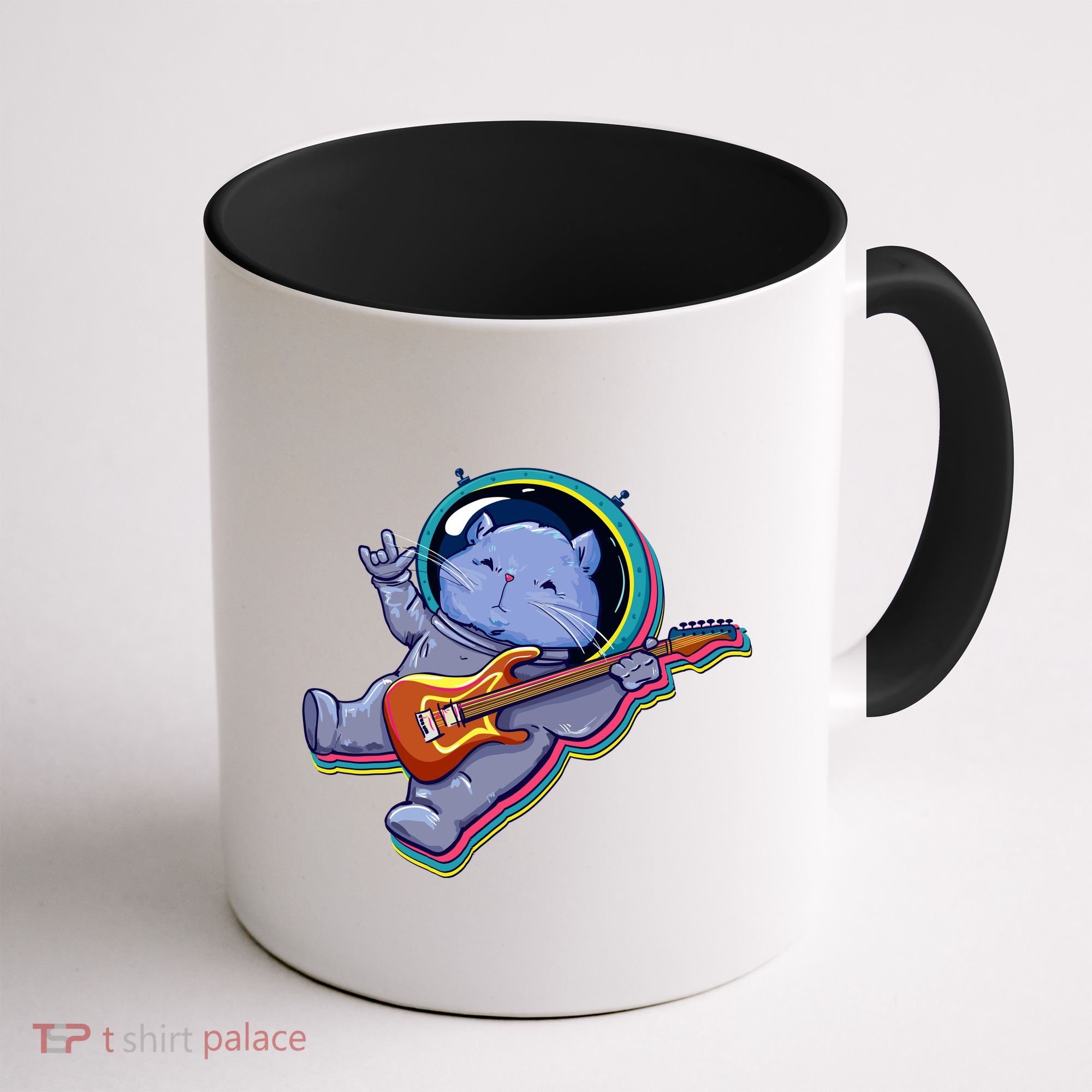 Astronaut Cat In Space Guitar Coffee Mug