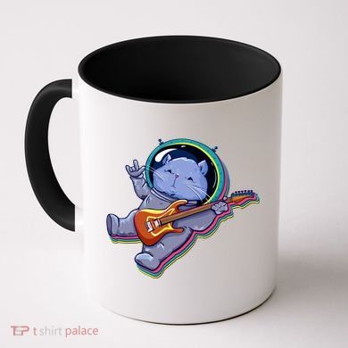 Astronaut Cat In Space Guitar Coffee Mug