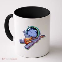Astronaut Cat In Space Guitar Coffee Mug thumb 0