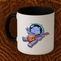 Astronaut Cat In Space Guitar Coffee Mug thumb 2