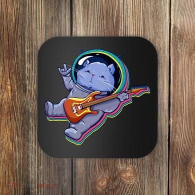 Astronaut Cat In Space Guitar Coaster