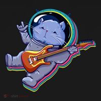 Astronaut Cat In Space Guitar Pajama Set thumb 2
