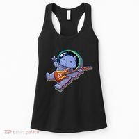 Astronaut Cat In Space Guitar Women's Tank Top thumb 0