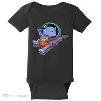 Astronaut Cat In Space Guitar Baby Bodysuit thumb 0