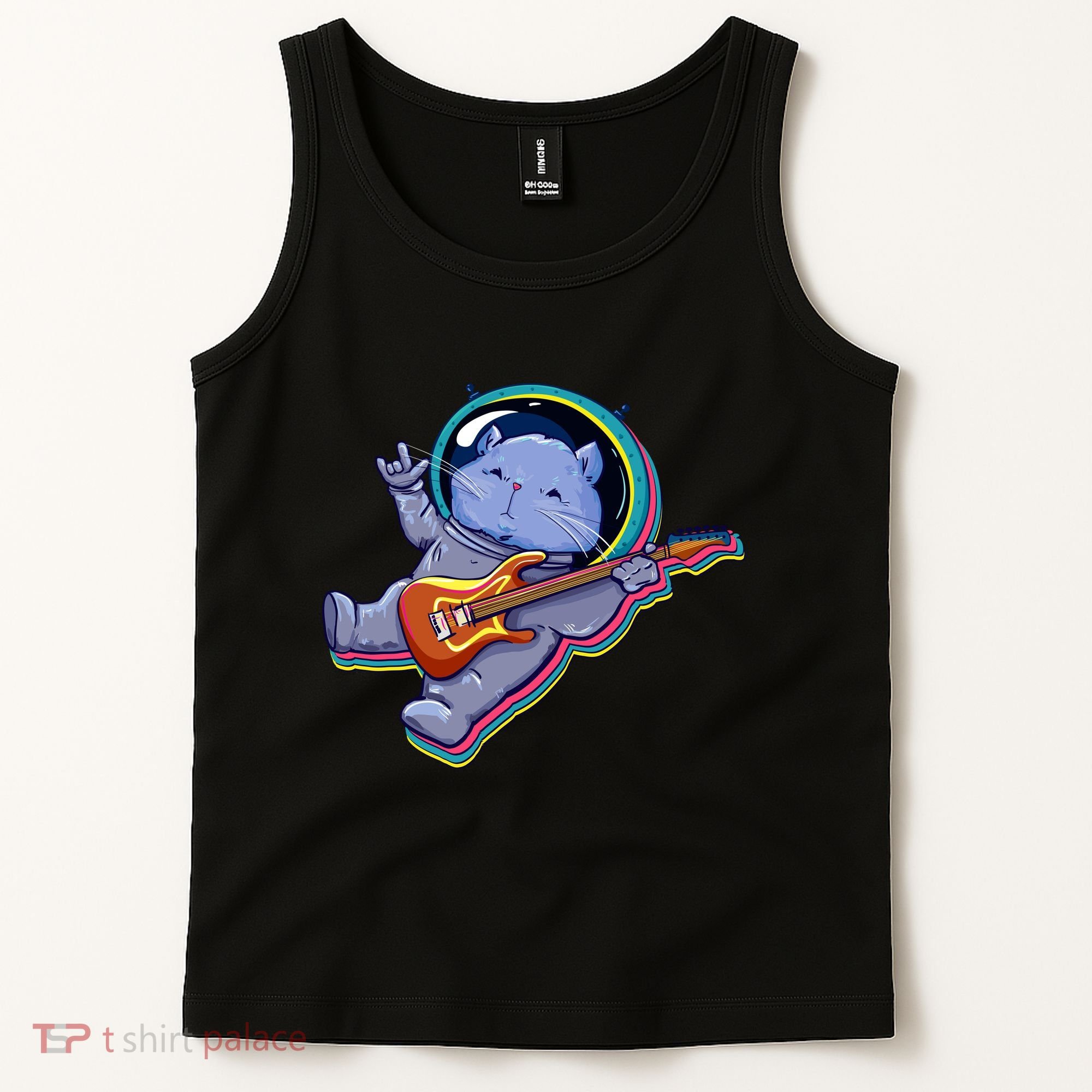 Astronaut Cat In Space Guitar Tank Top