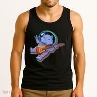 Astronaut Cat In Space Guitar Tank Top thumb 3