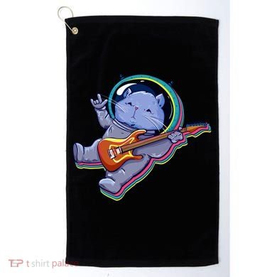 Astronaut Cat In Space Guitar Golf Towel