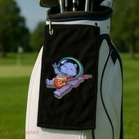 Astronaut Cat In Space Guitar Golf Towel thumb 2