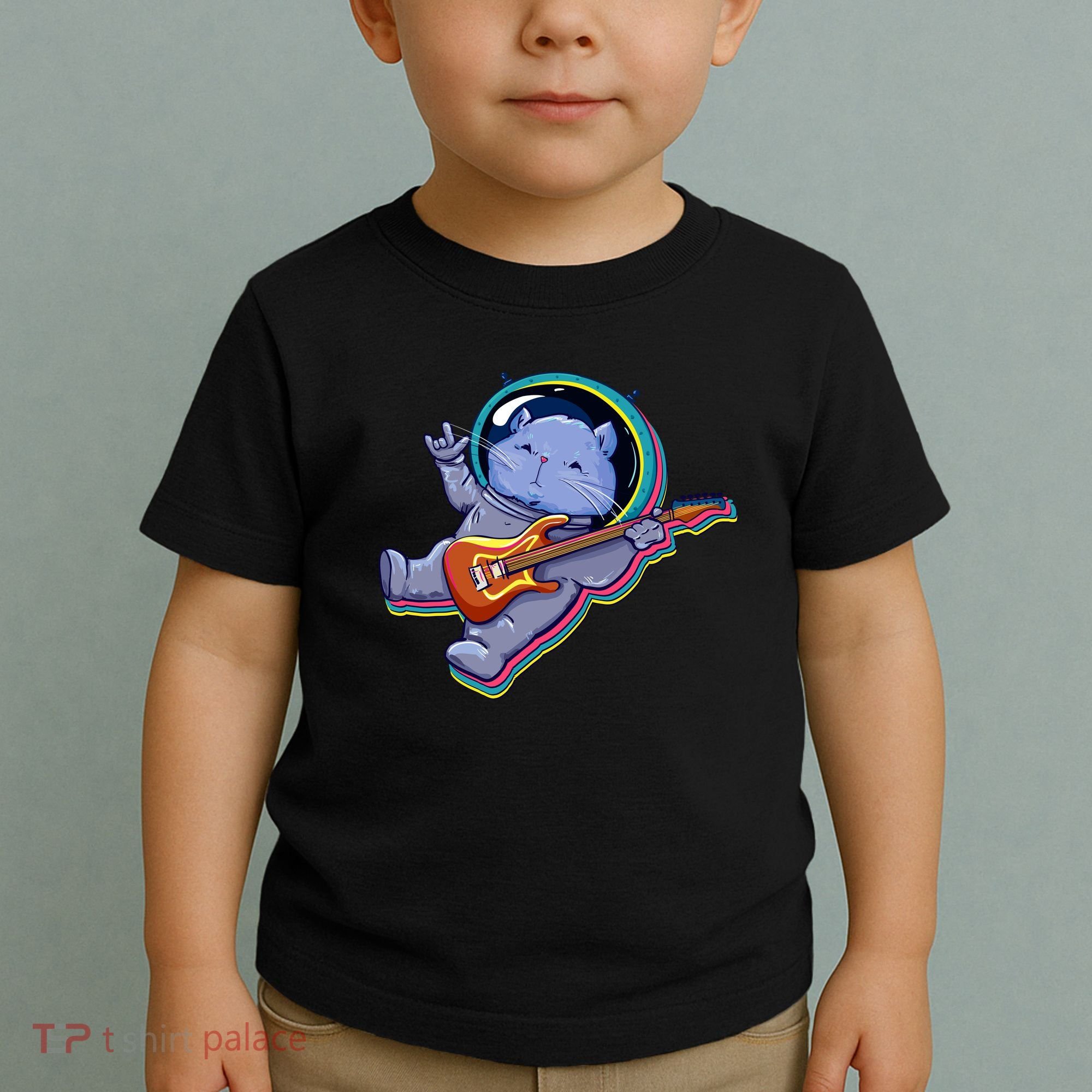 Astronaut Cat In Space Guitar Toddler T-Shirt