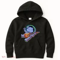 Astronaut Cat In Space Guitar Kids Hoodie thumb 0