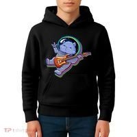 Astronaut Cat In Space Guitar Kids Hoodie thumb 4