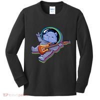 Astronaut Cat In Space Guitar Kids Long Sleeve Shirt thumb 0
