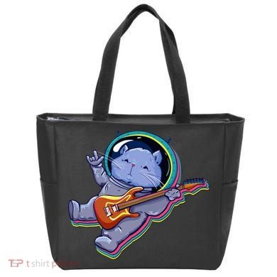 Astronaut Cat In Space Guitar Tote Bag
