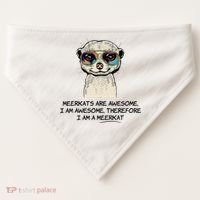 Awesome Cartoon I am a Meerkat for Meerkat Lovers USA-Made Doggie Bandana thumb 0