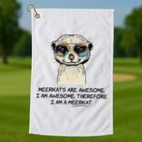 Awesome Cartoon I am a Meerkat for Meerkat Lovers Golf Towel thumb 1