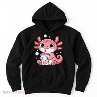 Axolotl Cute Kawaii Anime Boba Tea Hoodie thumb 0