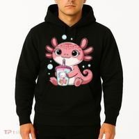 Axolotl Cute Kawaii Anime Boba Tea Hoodie thumb 2