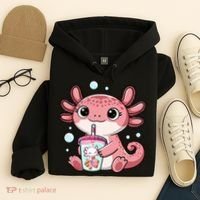 Axolotl Cute Kawaii Anime Boba Tea Hoodie thumb 4