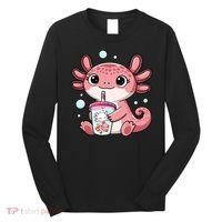 Axolotl Cute Kawaii Anime Boba Tea Long Sleeve Shirt thumb 0